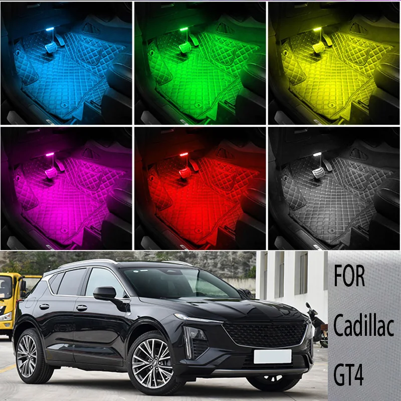 

FOR Cadillac-gt4 LED Car Interior Ambient Foot Light Atmosphere Decorative Lamps Party decoration lights Neon strips