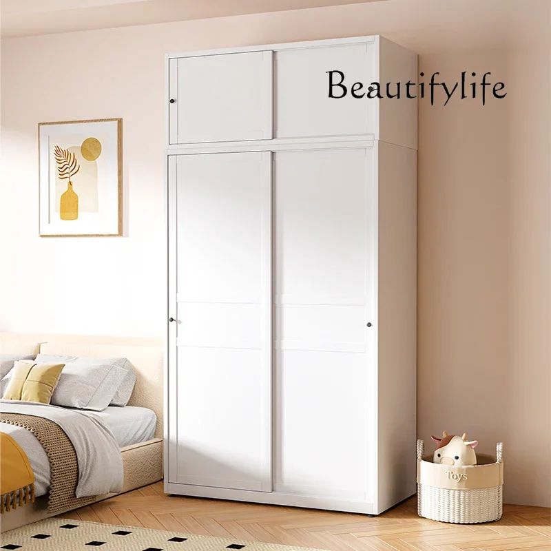 BJ Nordic Quiet Aesthetic Wardrobes Orgnizer Women White Bedroom Wardrobes Sliding Door Metal Kleiderschrank Furniture Home