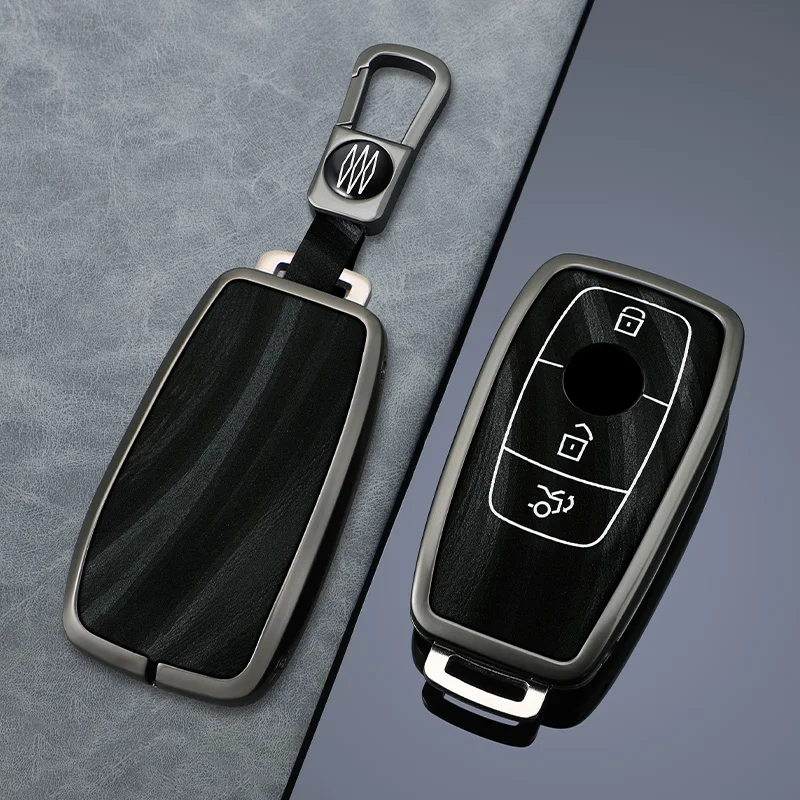 

Zinc Alloy Leather Car Key Case Remote Shell For Mercedes Benz A C E S G Class GLC CLE CLA GLB GLS W177 W205 W213 W222 X167 AMG