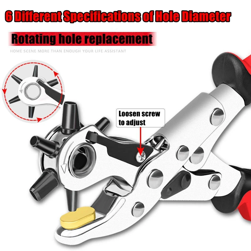 Multi-functional Punch Pliers Round Hole Oval Hole DIY Tool Watchband Strap Household Leathercraft Leather Belt Hole Punch Plier