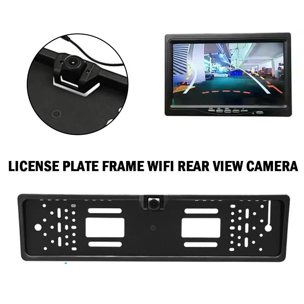 

Европейский пакет номерного знака с резервной камерой заднего вида 5G Wi-Fi 120 ° Рамка угловой пластины автомобиля с видом на номерную систему камеры L4E0