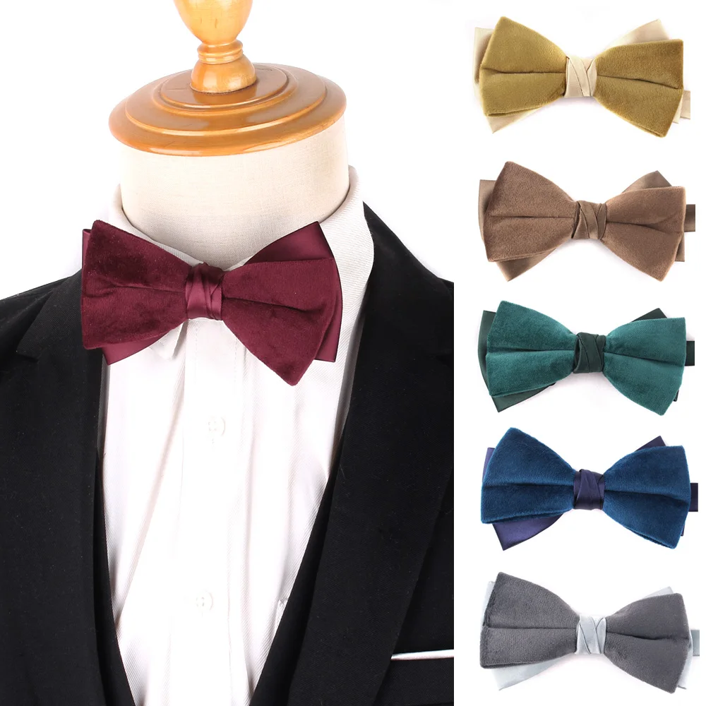 

Men's Retro Fashion Personality Solid Color Pattern Bow Tie Suit Shirt Dress Bowties Suitable Bows For Wedding Banquet Party