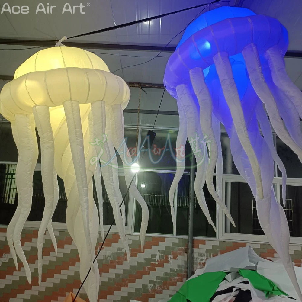 Appeso a soffitto gigante Meravigliosa meduse gonfiabili Pop Up Scaleph Relipca con luci a LED che cambiano colore per la decorazione di eventi