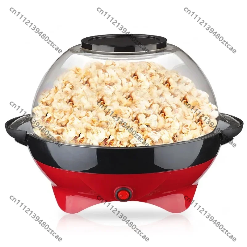 Mini Red Round Popcorn Machine Fully Automatic Household Electric Popcorn Maker for Kids Home DIY Snack Making