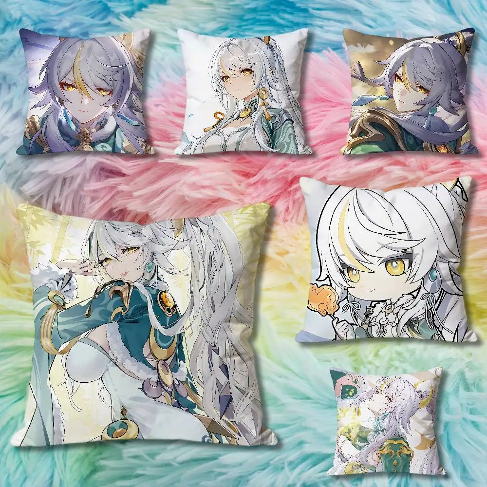 

Z-Zibai G-Genshin Impact Pillow Cases for Bedroom Living Room Sofa Home Decor Polyester Cushion Cover with Zipper