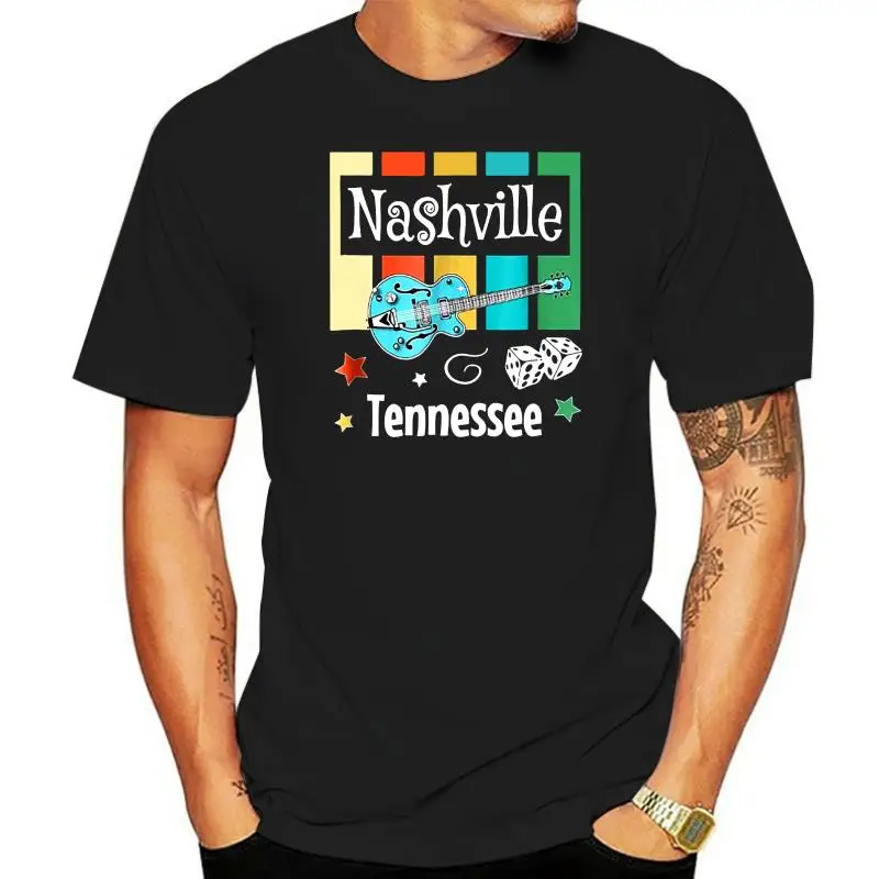 Vintage Nashville Shirt Tennessee Retro Rockabilly Gift Son Sale New Fashion Summer Print Men Biker T Shirts