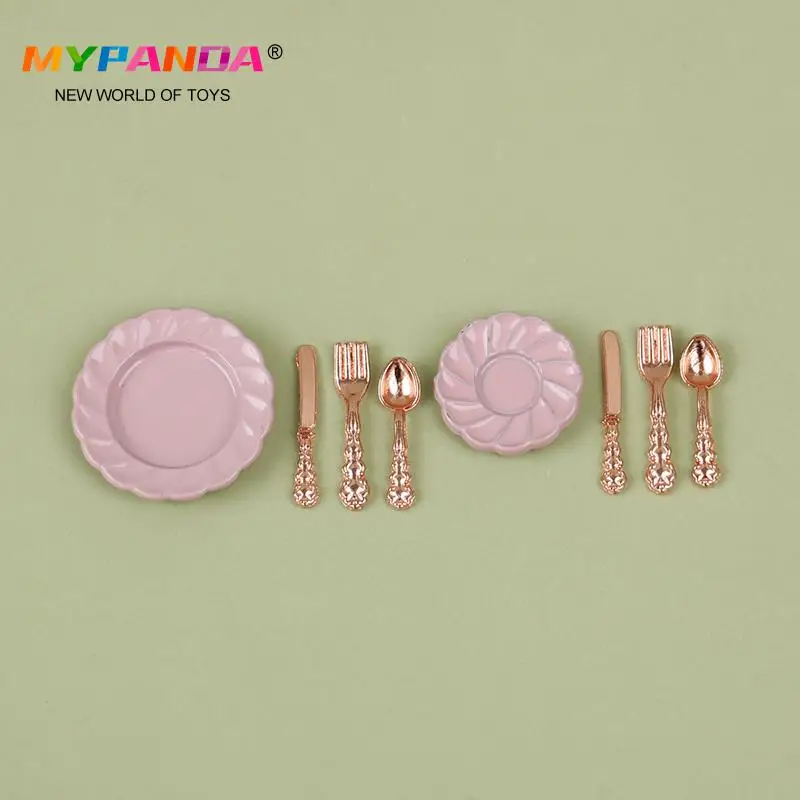 1/2/4/20Pcs/set Vintage Dollhouse Miniatures Tableware Mini Cutlery Knife Fork Spoon Bowl Childrens Toy For Doll House Decor