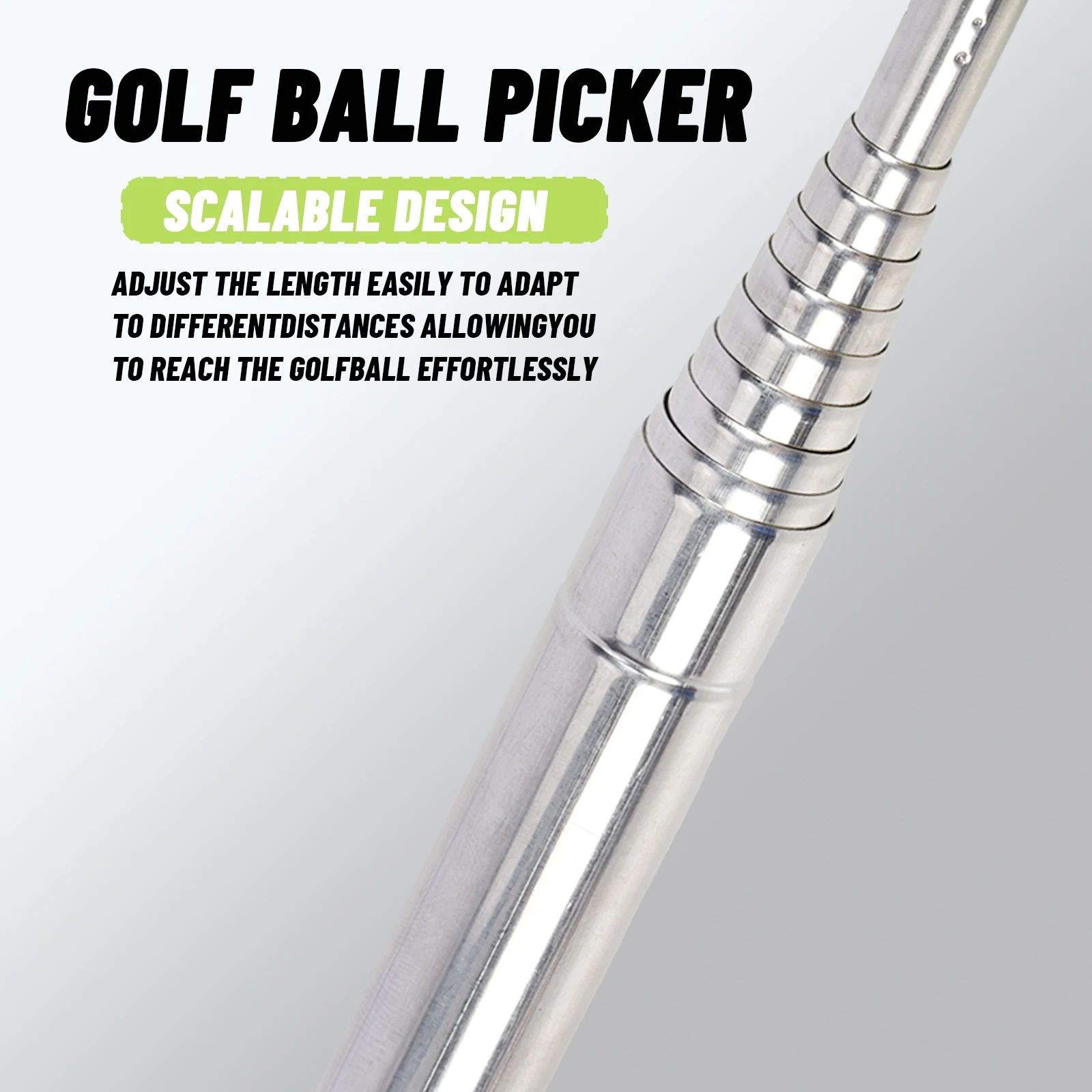Golfball-Retriever, teleskopischer Schaft aus Edelstahl, hohe Haltbarkeit, doppelseitiger Ballpflücker, oberer Greifer, Golfgeschenke für Golfer – Detail 4
