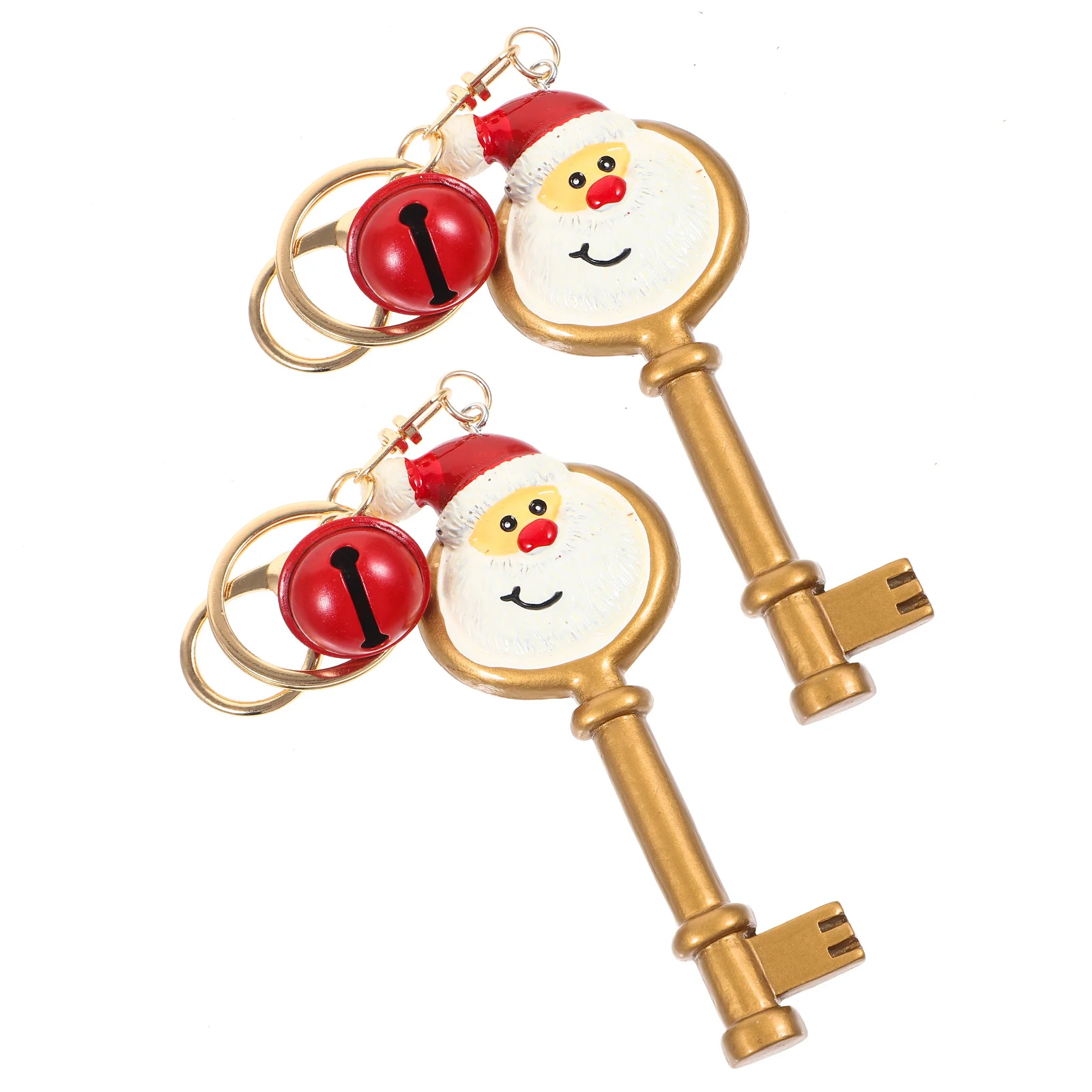 

2pcs Christmas Key Ornament Santa Claus Holiday Tree Decor Bag Filler Hanging Cartoon Door Hanger Xmas Party Decoration
