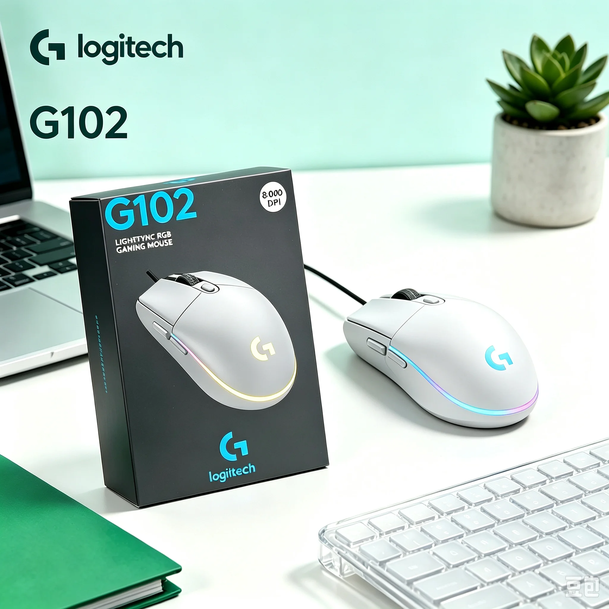 Logitech G102 Ergonomic Hand‑Fitting Gaming Mouse Wired RGB Ambient Light High Precision Mice for Desktop Laptop Office Gaming