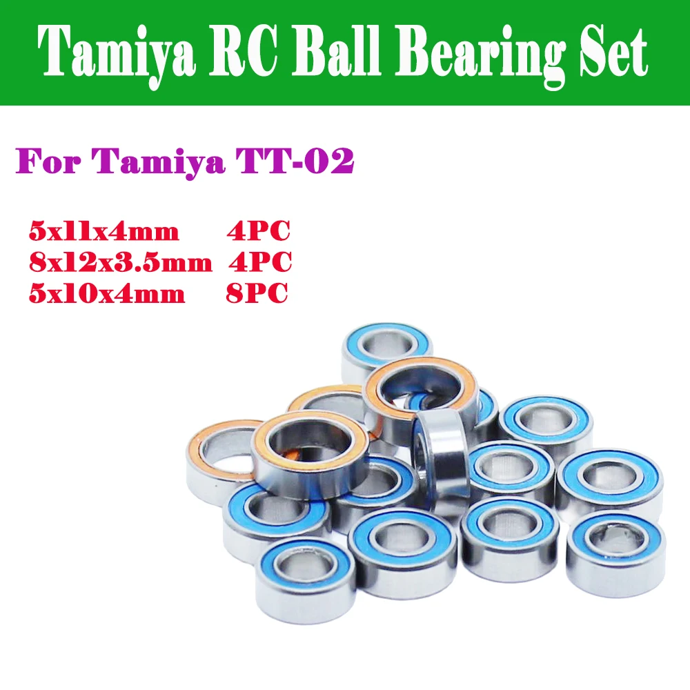 

Tamiya RC Ball Bearing Set for Tamiya TT-02 16Pcs ABEC-3 Blue Sealed Bearings