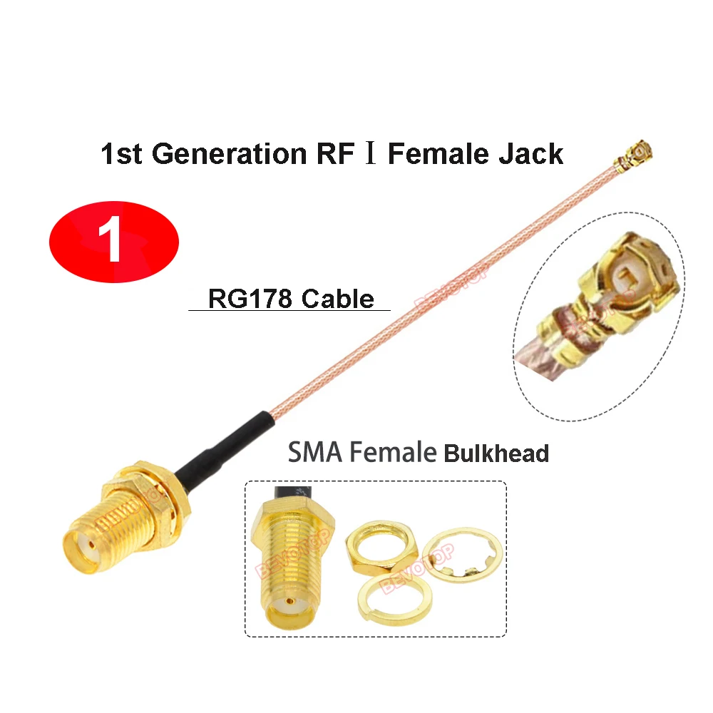 10PCS/LOT RP-SMA/ SMA Female to uFL/u.FL/IPX-1 Female Connector RF Coax Pigtail Antenna Extension Jumper RG178 SMA to IPX Cable