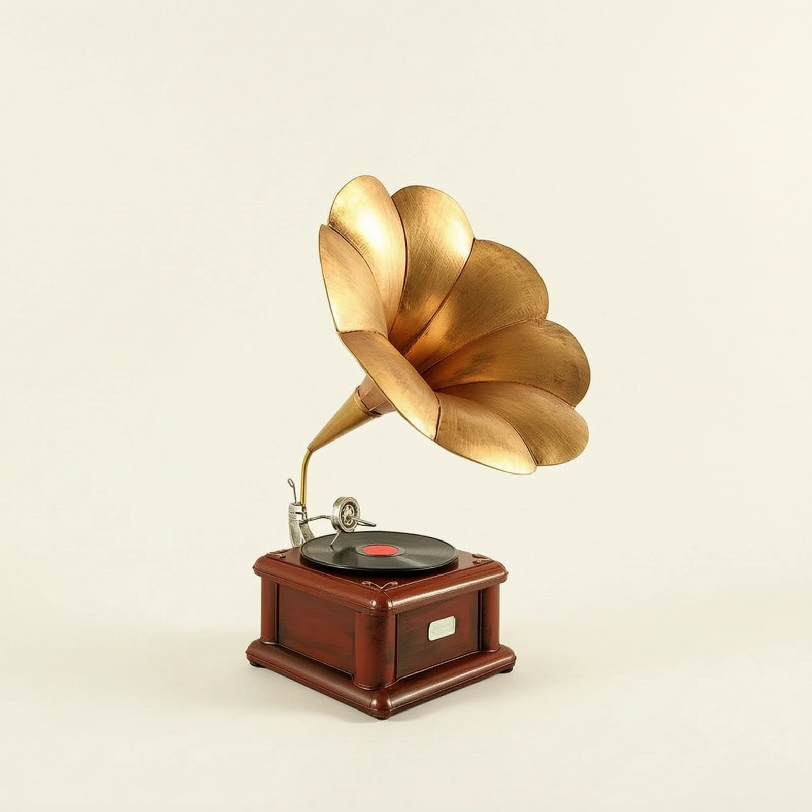 Retro Gramophone with Amplifier Sculptural Decorative Gramophone Phonograph Ornament Luxurious Collectible Sturdy for Decorators