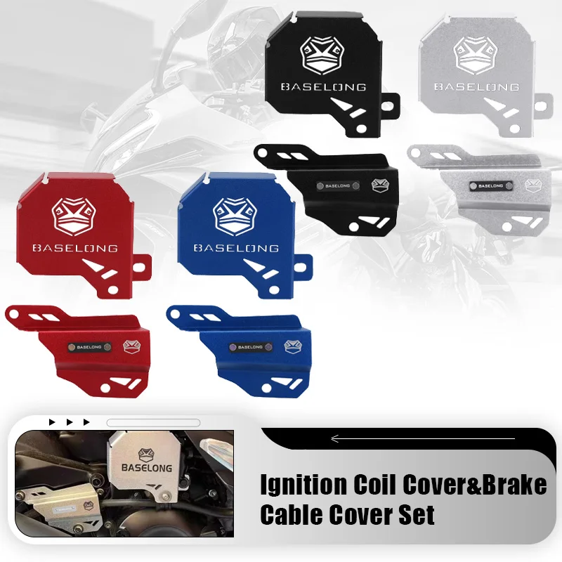 Motorcycle Ignition Coil Cover&Brake Cable Cover Protection Set For BMW R1200GS/ R1200GSA 2013-2018 R1250GS/R1250GSA 2019-2026