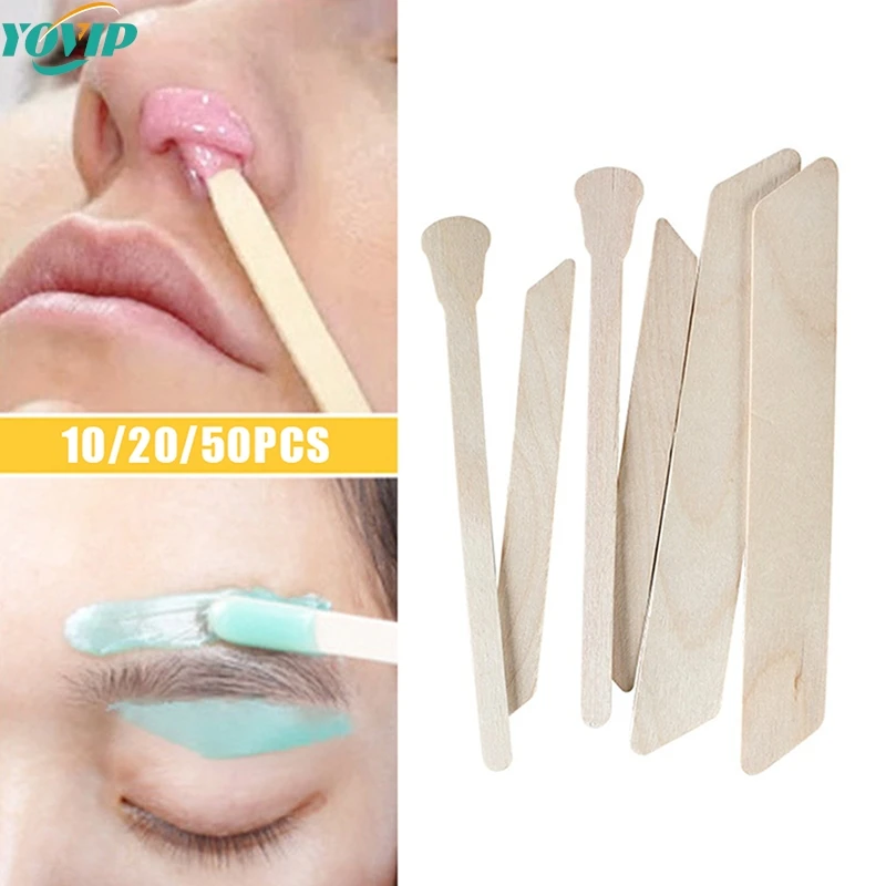 

10/20Pcs Woman Wooden Hair Removal Stick Disposable Depilation Spatula Wax Sticks Wood Face Eyebrows Waxing Spatula Beauty Tool