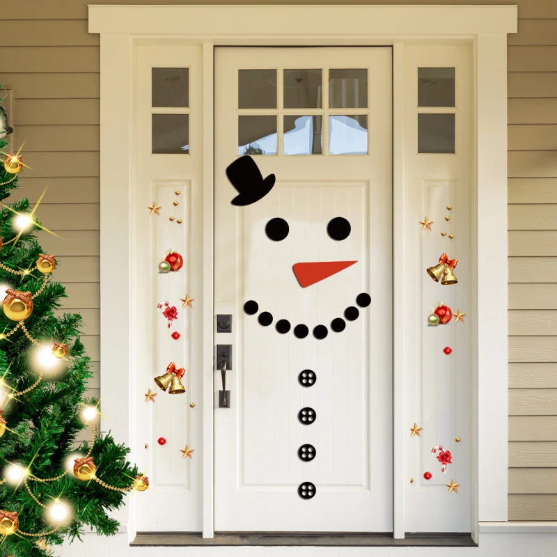 Christmas Garage Door Decorations DIY Detachable Snowman Banner Cover Mural Xmas New Year Holiday Outdoor Fridge Wall Home Decor