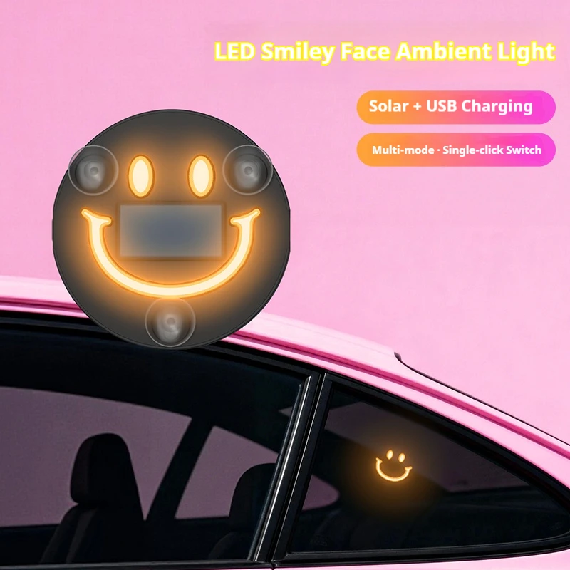 

Smile Pattern Solar Neon Light - Ambient Lamp, Rear Windshield Atmosphere Lamp, Interior Modification Accessories