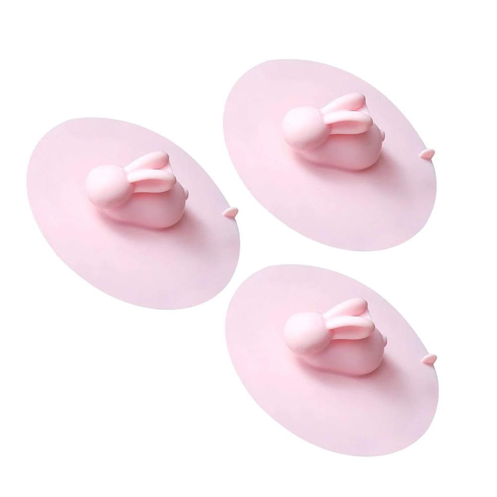 

3pcs Silicone Sink Plug Rabbit Shape Odor Blocking Drain Cover For Kitchen Bathroom Laundry Strong Adsorption Bathtub Stopper
