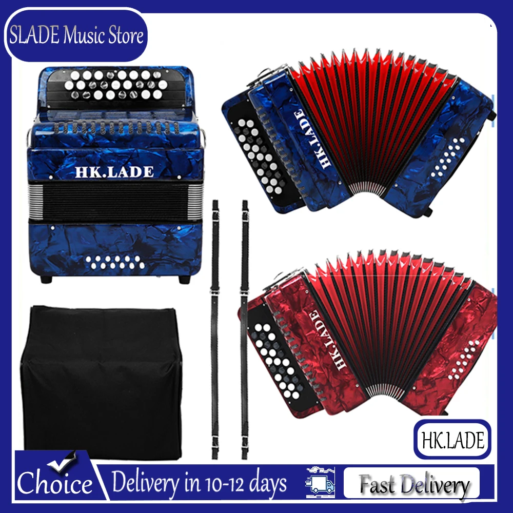 

HK.LADE Bayan Accordion 25-Key 12-Bass Key Pro Accordion with Backpack Shoulder Strap Keyboard Instrument for Music Lovers