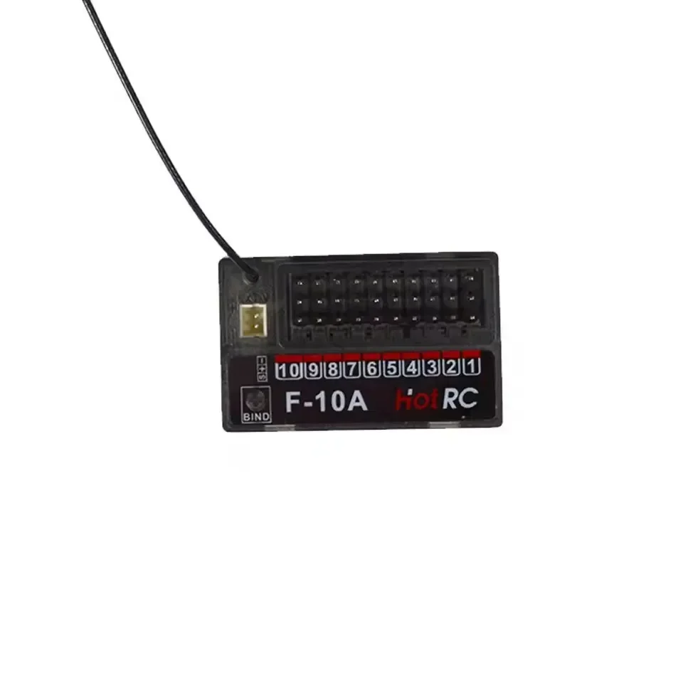 Odbiornik HotRC 10CH 10-kanałowy 2.4GHz F-10A PWM do nadajnika CT-10B HT-10A, zdalnie sterowany samochód, łódź, statek, samolot, czołg, model zabawki