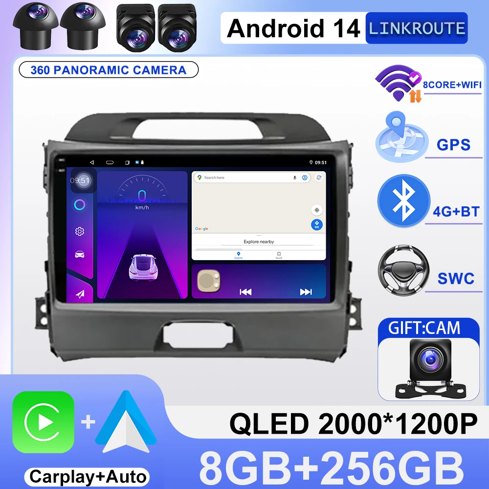 

for KIA Sportage 3 2010-2016 Android Car Radio Carplay Head Unit DSP 4G Carplay 2din Multimidia Video Player Navigation GPS
