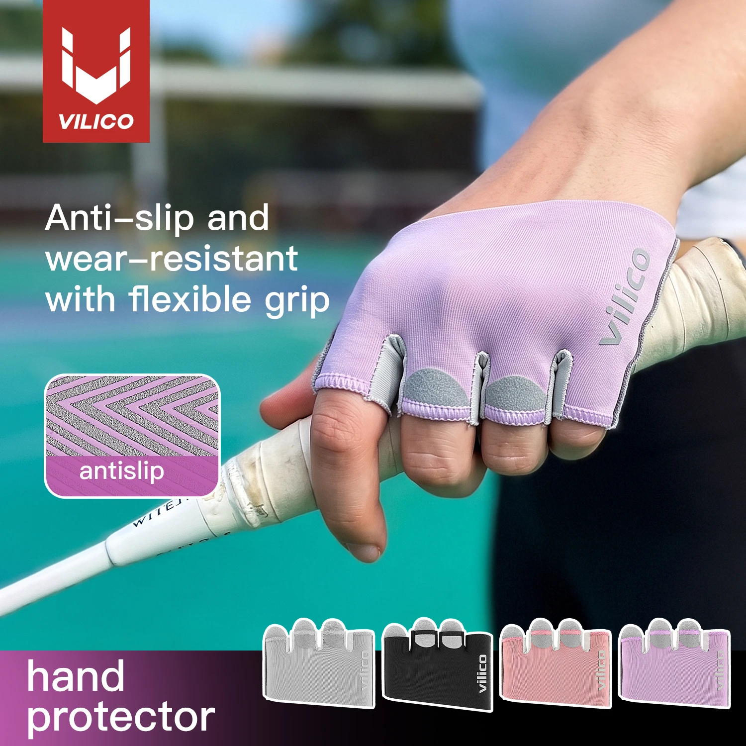 1Pair Anti-Slip Gym Half Finger Gloves Breathable Four Finger Weight Lifting Grips Anti-callus Lightweight