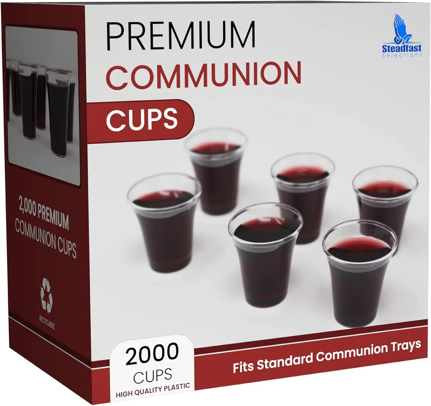 

Bulk Premium 2000 Plastic Communion Cups - Disposable Holy Communion Cup Set for Church Service - Fellowship Sacrament Cups for