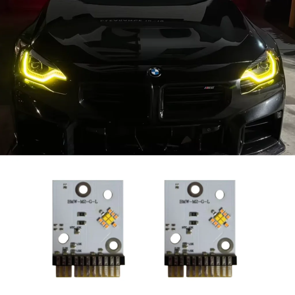 Yellow RGB DRL Adaptive Daytime Running Lights LED Boards Module for BMW M2 G87 2023+