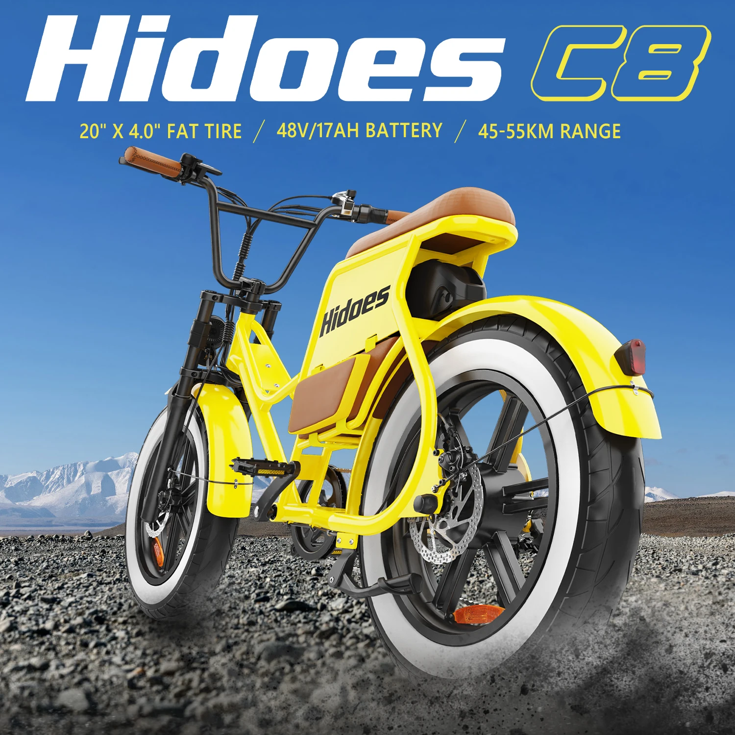 Adult Electric Bike,Hidoes C8 700W E Bike for Adults 25Mph & 55Miles(PAS Mode) Range,17Ah Removable Battery Comfortable E-bikes