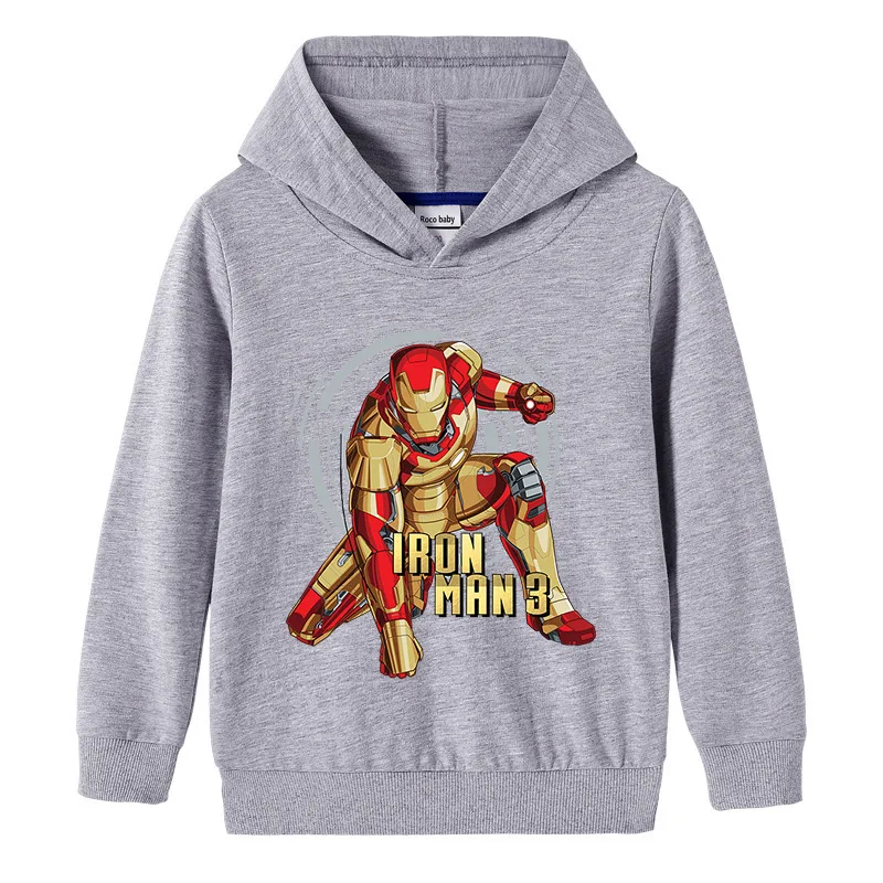 Marvel Iron Man Animowany Nadruk Chłopcy i Dziewczęta Jesień i Zima Kreskówka Długi Rękaw Odzież Sportowa Odzież Dziecięca