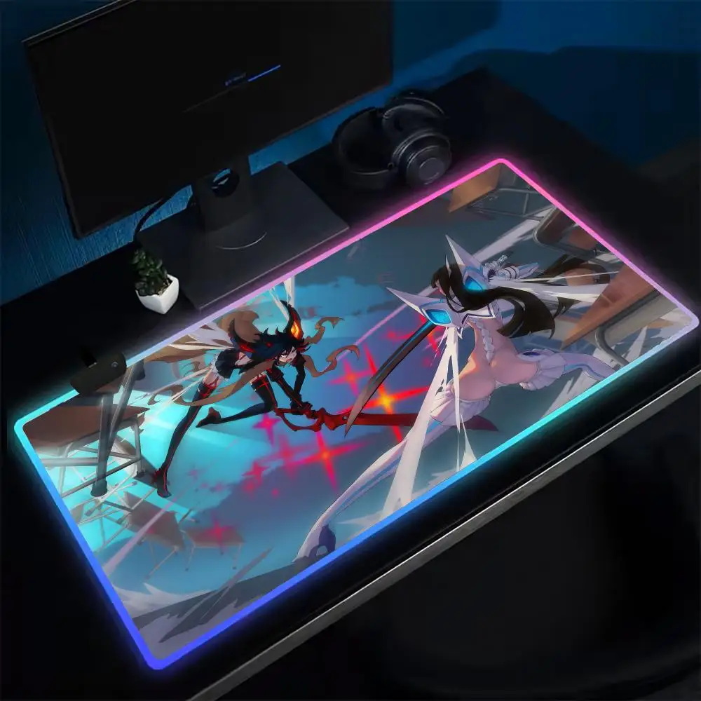 Kill La Kill Mouse Pad Anime Gaming Mouse Pad LED Meja Bantalan Backlit Karet Desktop XXL RGB Meja Tikar
