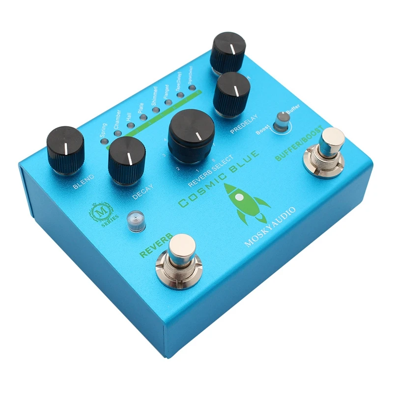 MOSKY COSMIC BLUE Guitar Pedal Digital Reverb Pedal Electric Guitar Effects 8 Reverb Modes Adjustable for Electric Guitar Bass