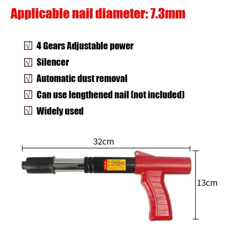 Mini pistola sparachiodi in acciaio rivetto pistola soffitto ancoraggio a parete filo stozzatura utensile elettrico chiusura a parete domestica specifiche Multiple chiodi