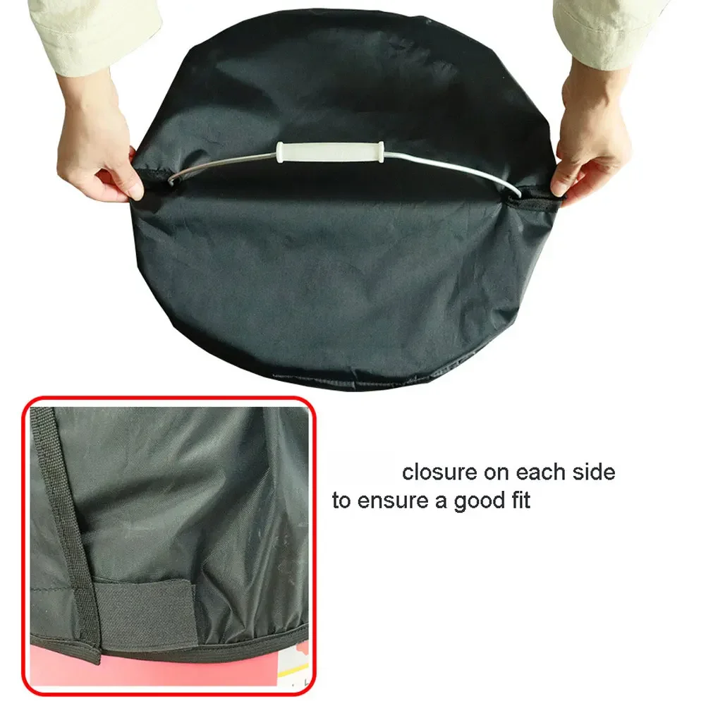 Adjustable Horse Feed Cover Horse Foldable Cover Black Feed Bin Lid Designed For Horse Feed Compact Folding Stable Feeding