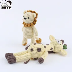 Crochet Baby Cute Stuffed Animal Handmade Giraffe Lion Soothing Toy Newborn Sleep Aid Gift Photography Props