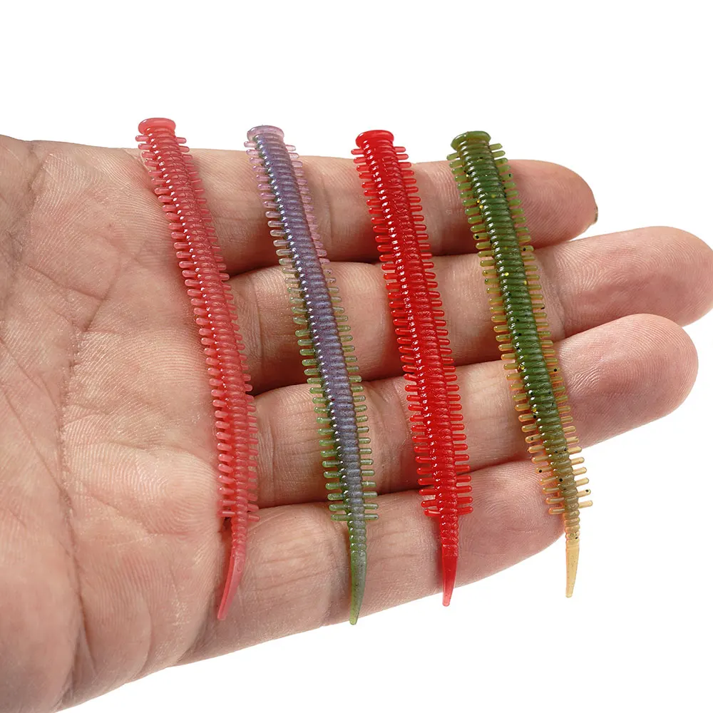 SUNMILE 10pcs Sand Worm Lures 8.2cm Salt Fishing Soft Lures Artificial Silicone Bass Trout Plastic Baits