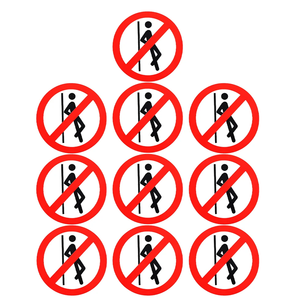10pcs No Leaning On Sign Stickers Self adhesive Warning Stickers Removable Safety Signs Decals warning sign decals