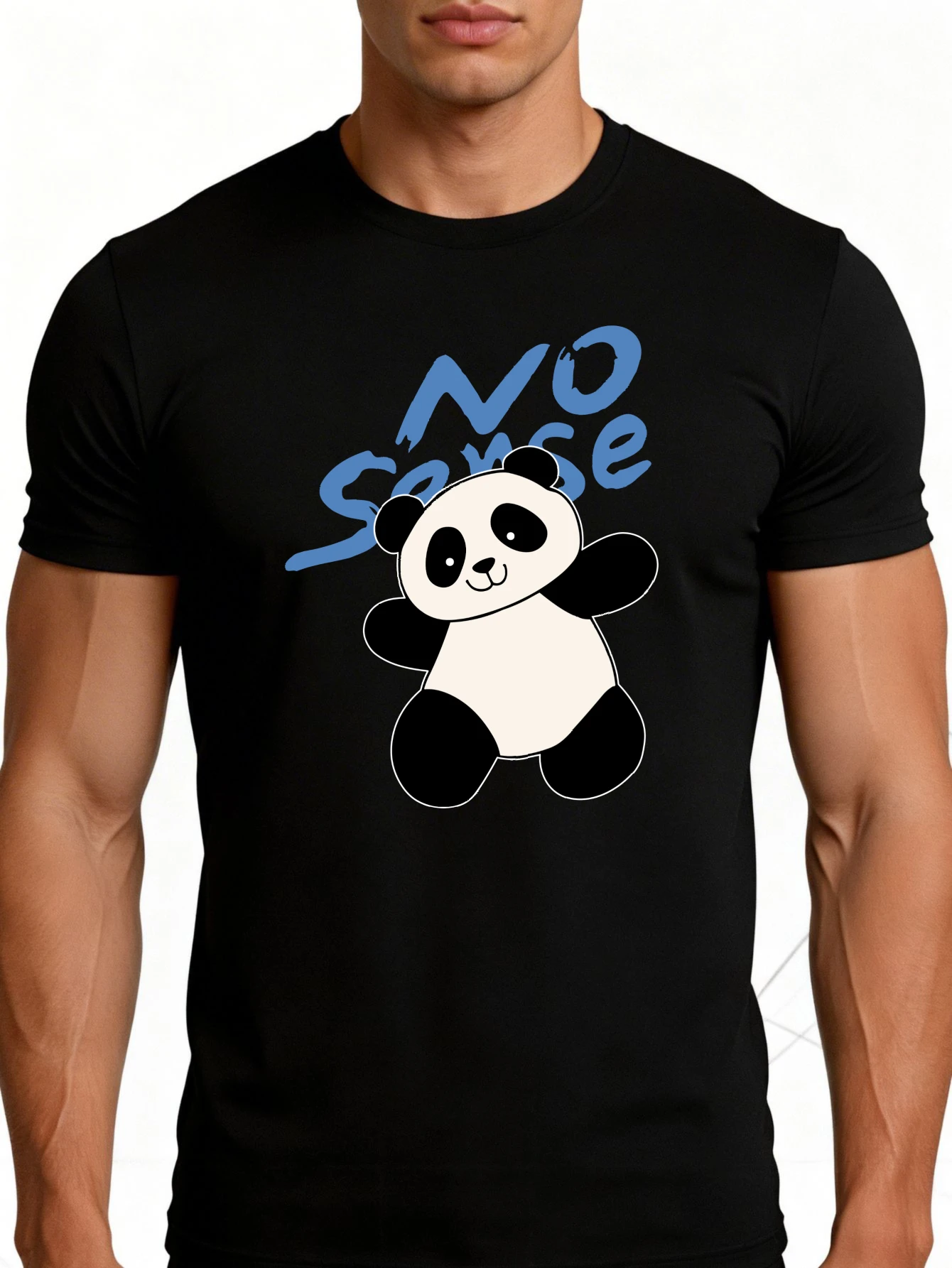 Men's Graphic T-Shirt - Breathable, Soft, Lightweight - Meaningless Panda Design Print - Vintage Fun Graphic Casual Short Sleeve Summer Top, Gift for Him