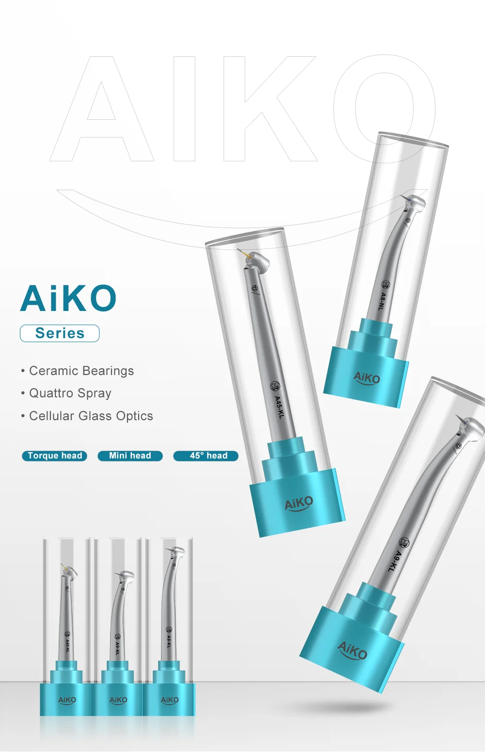 AI DENTAL Aiko Serie Luftturbine-Upgrade-Lager Superoir-Konvertierungsrate Leistungsstärker Konzentrizität Hochgeschwindigkeitshandstück Neu – Detail 1