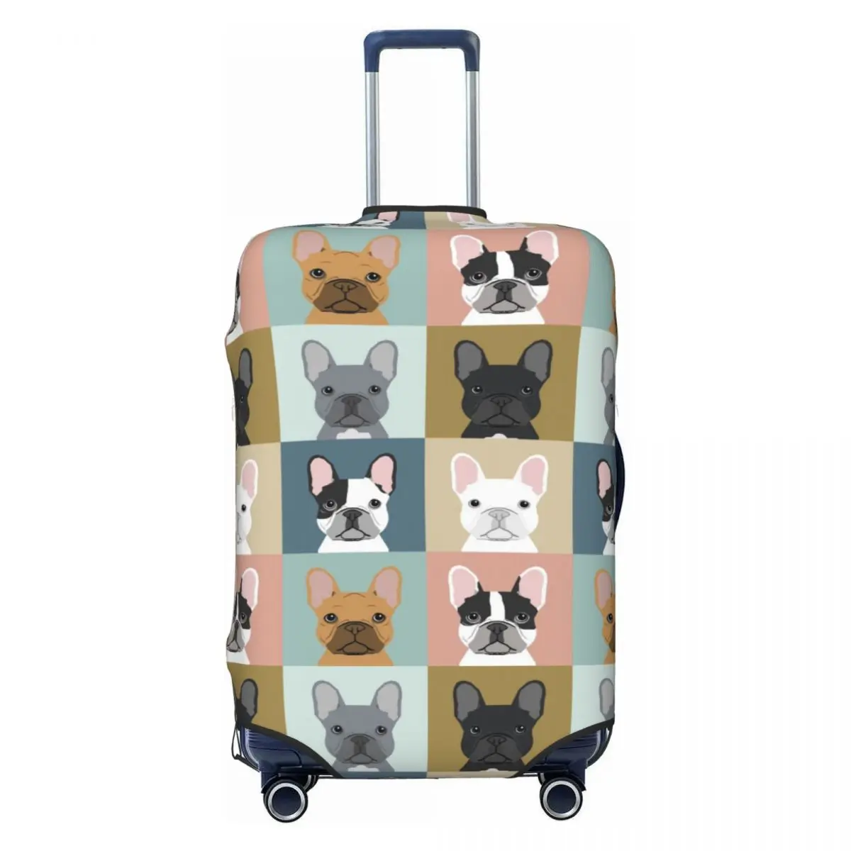 Custom French Bulldog Travel Luggage Cover Elastic Frenchie Dog Lover Suitcase Cover Protector Fit 18-32 Inch