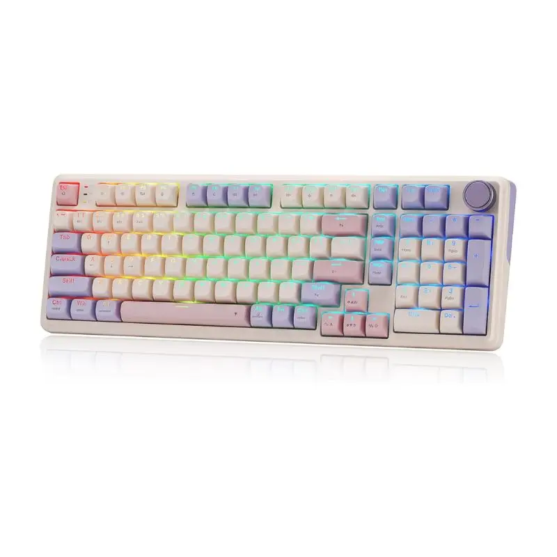 Redragon K768 PRO Wireless Mechanical Gaming Keyboard 100 Keys Tri-Mode Gasket Mount 8000mAh Battery Knob 95% Layout