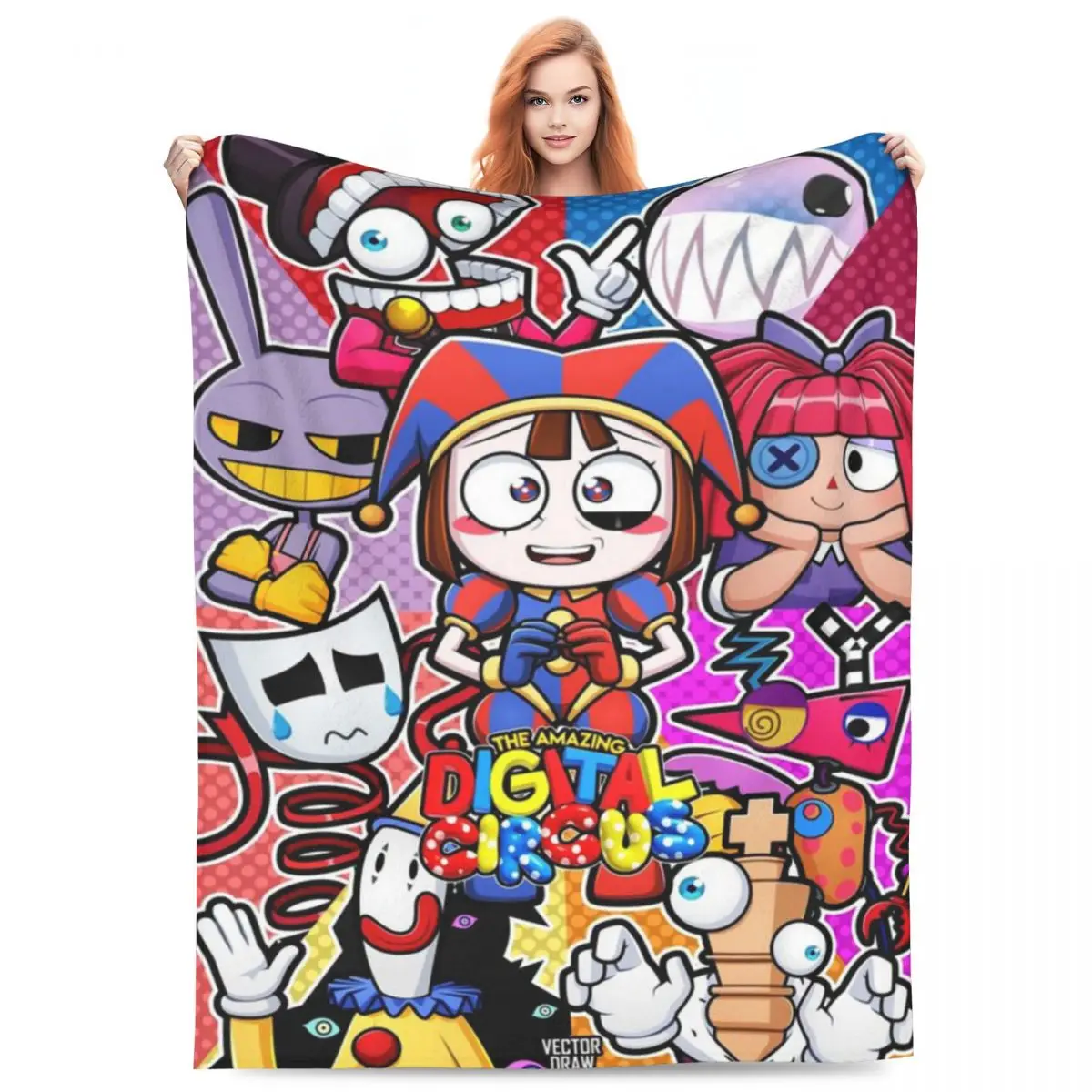 Throw Blanket The Amazing Digital Circus Micro Fleece Blanket Four Sizes Customizable Warm For Camping Nice Gift