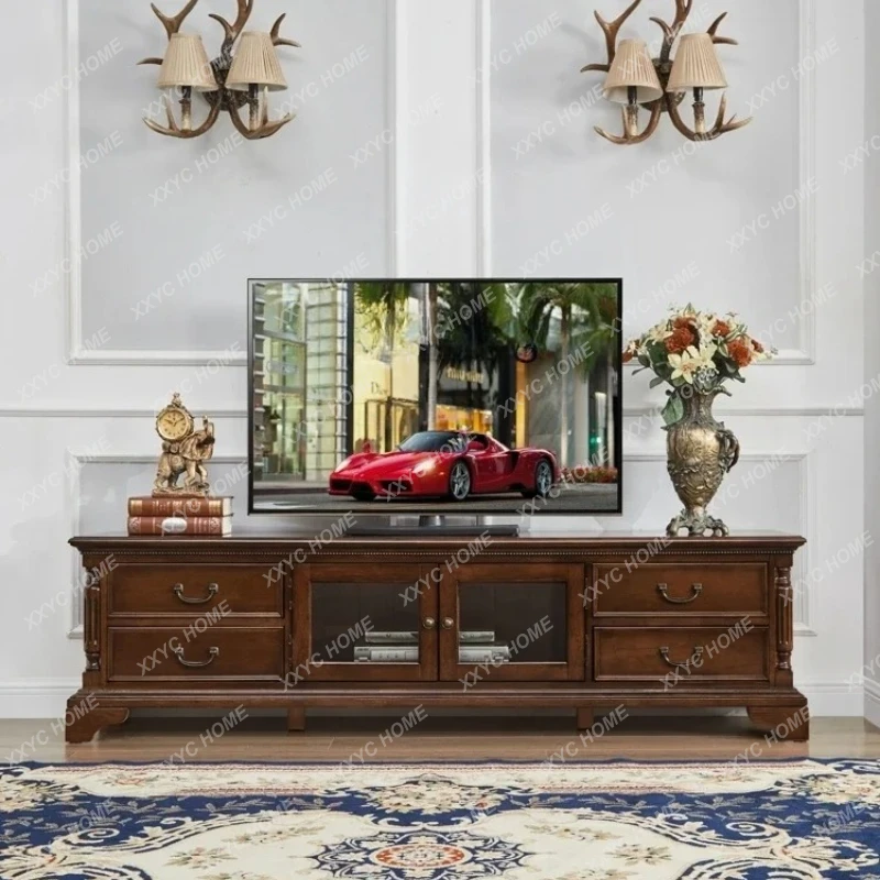 

all-solid wood TV cabinet floor cabinet simple living room furniture TV cabinet coffee table combination