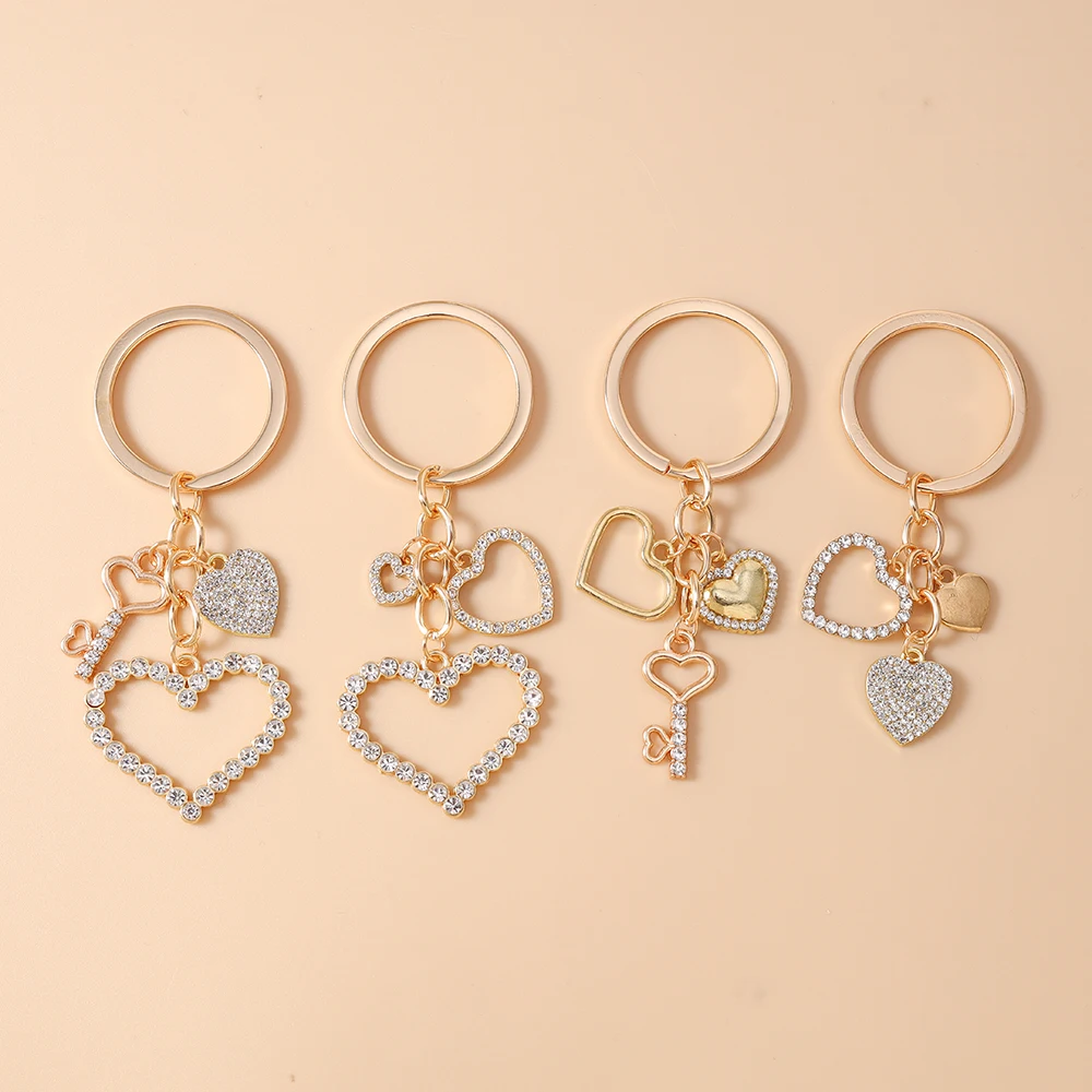 Aihua Fashion Herzförmiger Schlüsselanhänger für Frauen und Mädchen, Kristallherz-Schlüsselring, Handtaschenanhänger, DIY Handgemachter Schlüsselanhänger, Geschenke – Detail 6