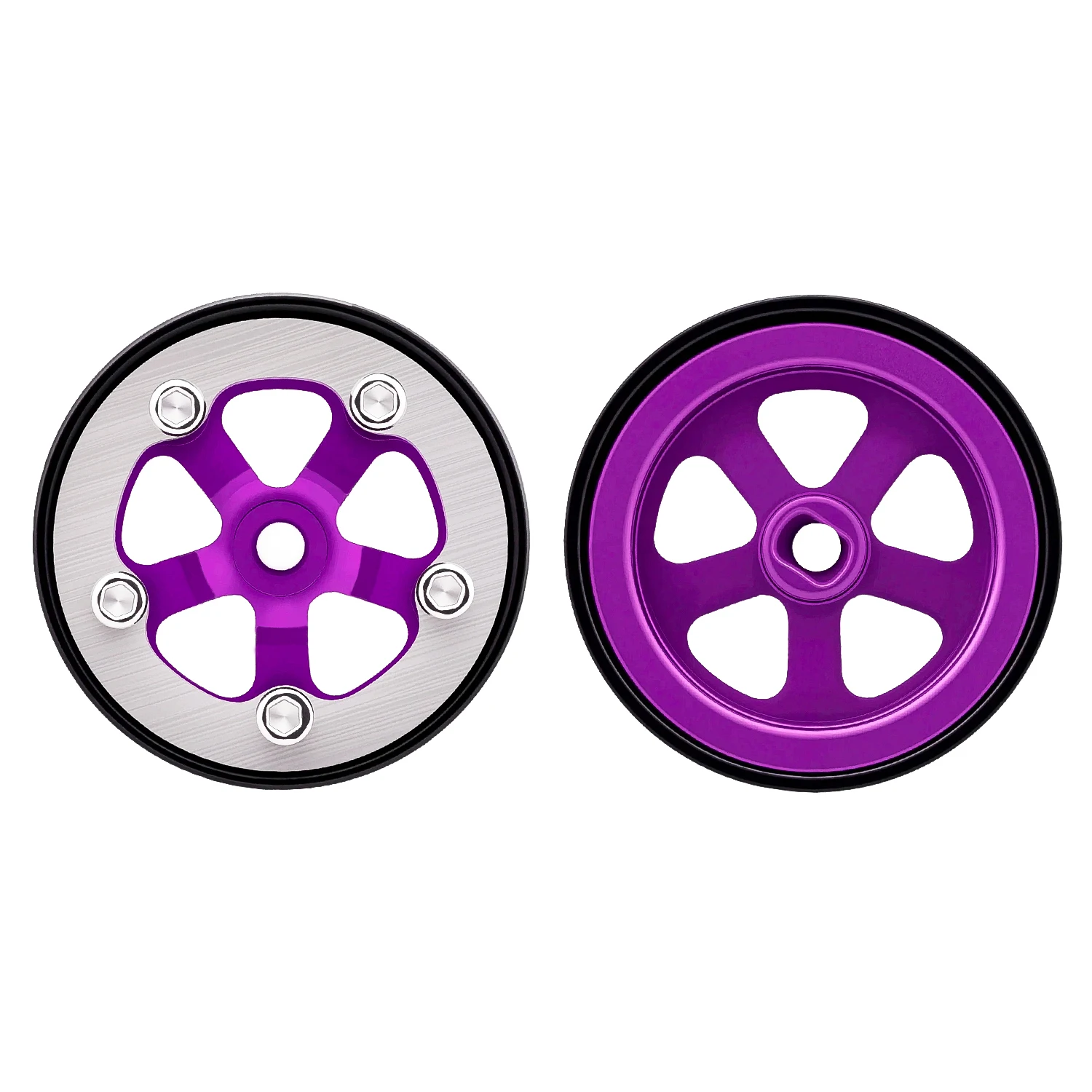 TCRC Deep Dish Grade 5 Titanium Wheel Face Aluminum 0.7inch Beadlock Wheels Hubs for 1/30 Axial SCX30 RC Crawler Car Upgrades