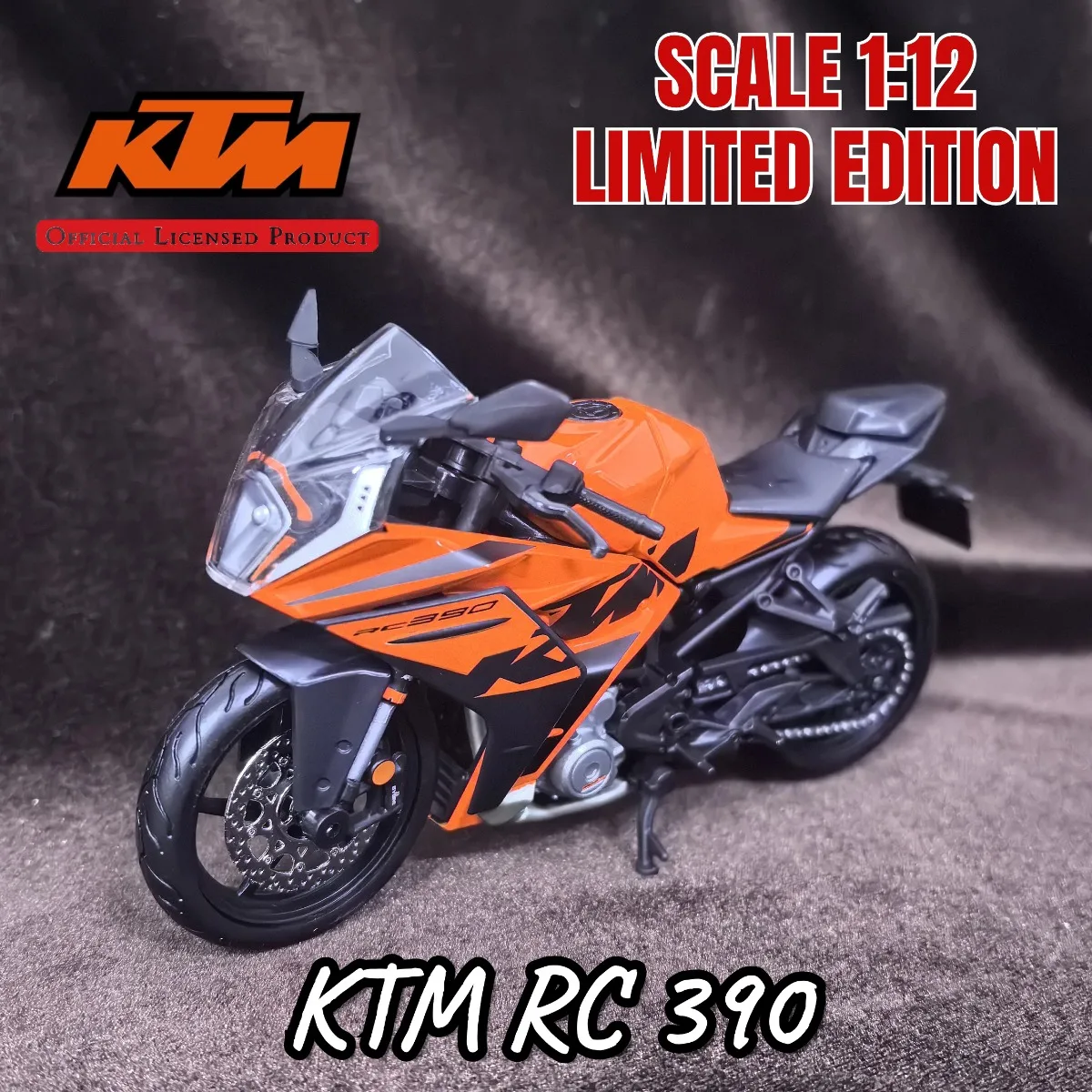 

1:12 Scale KTM RC 390 Mini Motorcycle Model, Replica Car Miniature Kid Xmas Gift Toy