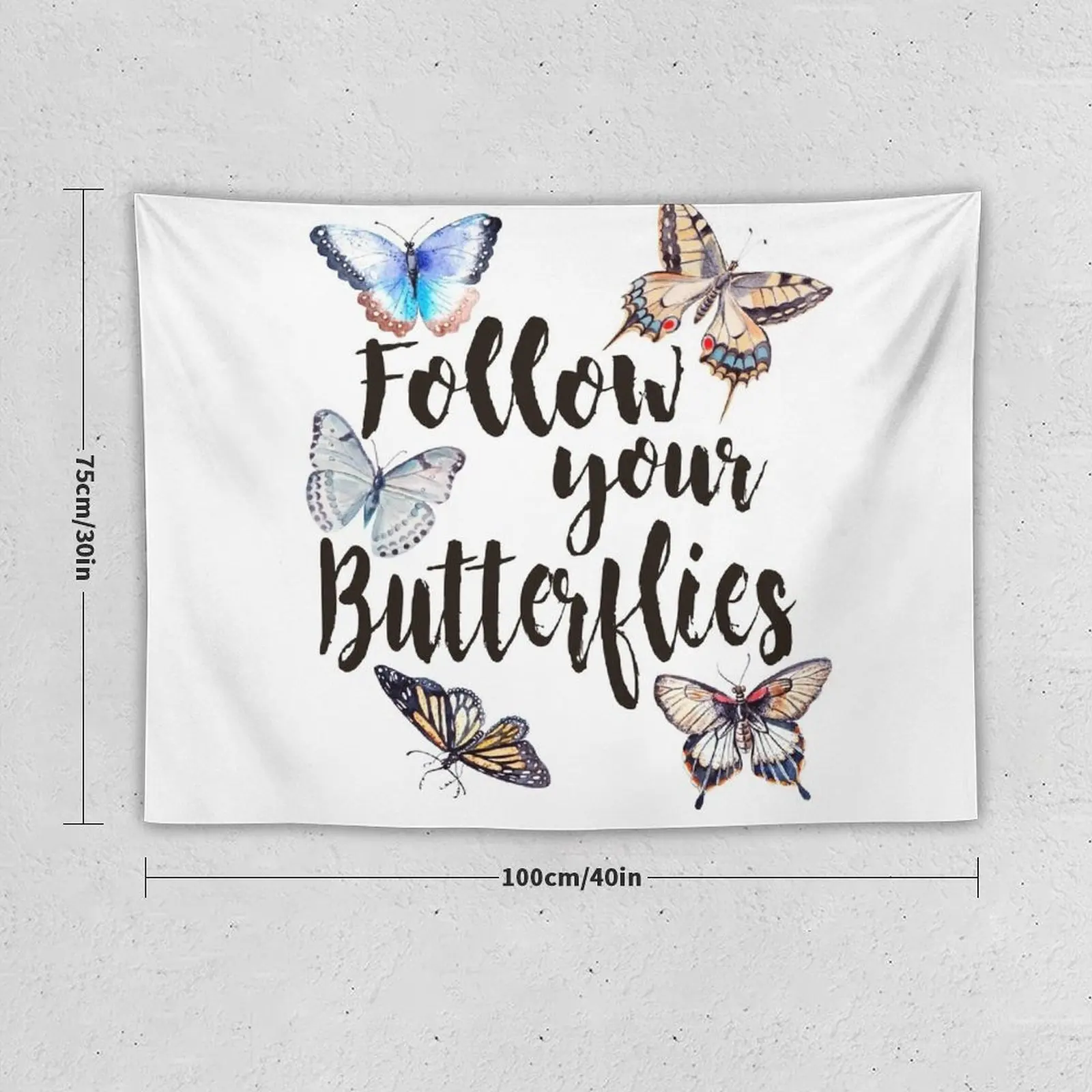 New Follow your Butterflies Tapestry Bedroom Deco Anime Decor Aesthetic Room Decor Mushroom Tapestry