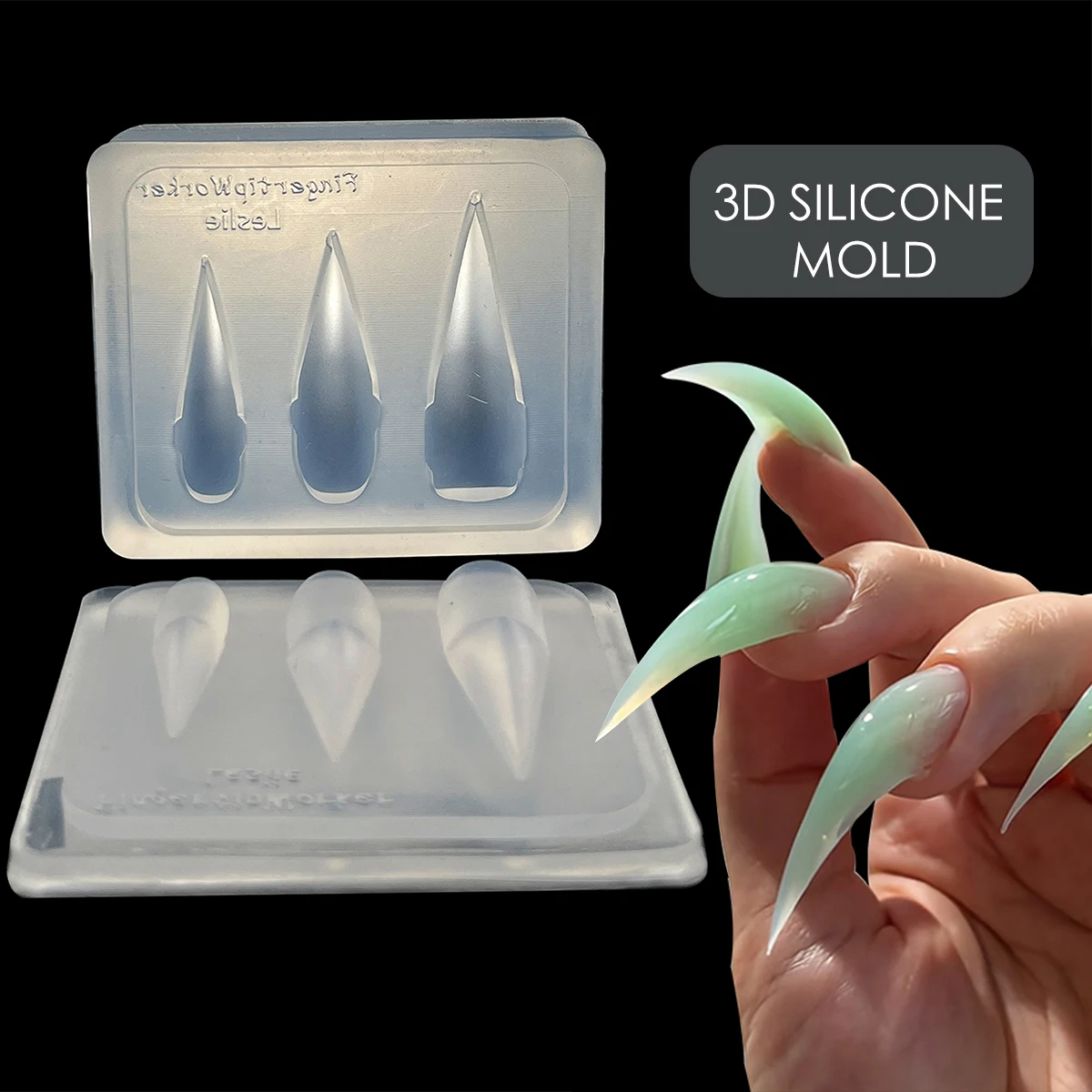 

1Pcs Dragon Claw Design 3D Soft Silicone Nail Art Mold DIY Carving Stencil Nail Art Decoration Reusable Sculpting Manicure Tools