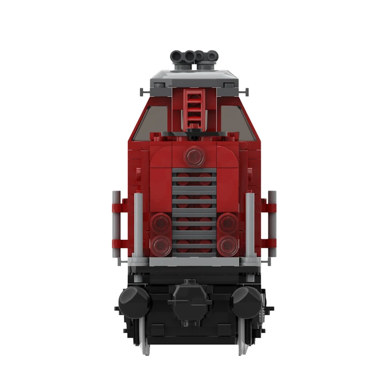 306 pièces de locomotive de fret rouge pour voiture, modèle de blocs de construction modulaires MOC, conception créative, jouet DIY pour garçons, cadeau de Noël