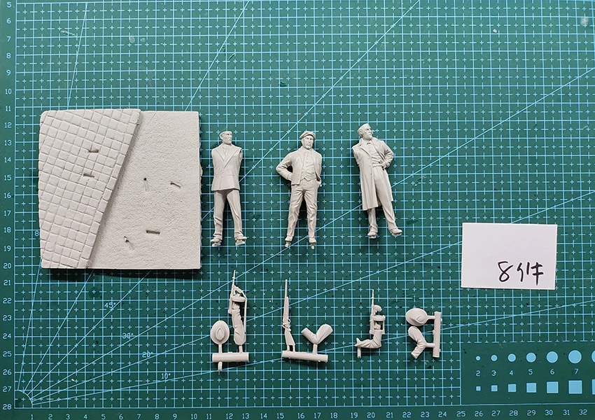 Unassambled   1/32  Chicago 1930 Figure Set (3 figures)   figure  Resin figure miniature model kits Unpainted